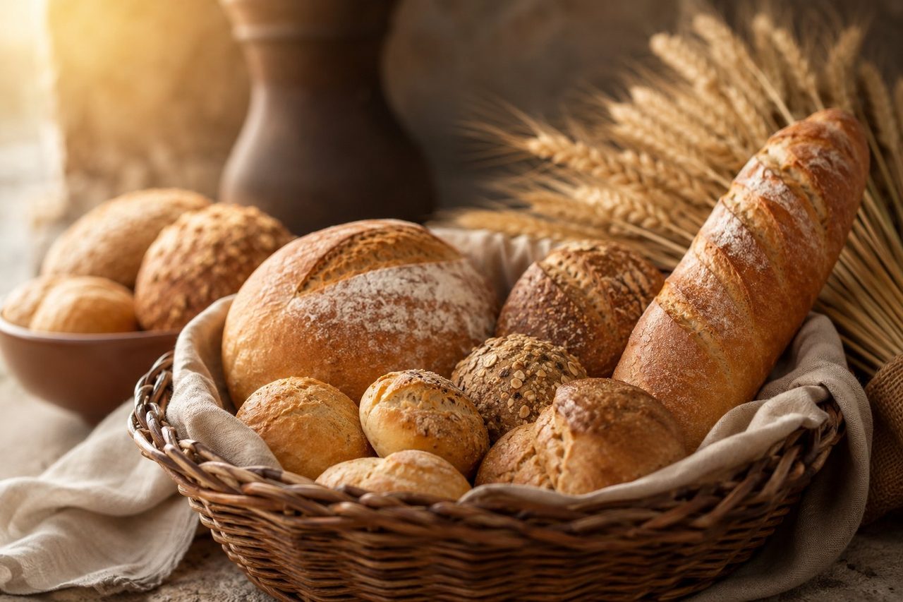 Fresh bread and wheat